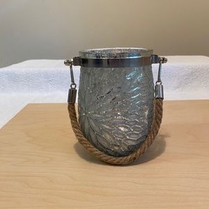 White Glass Candleholder